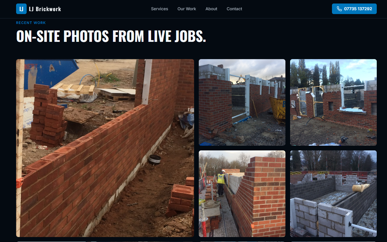 LJ Brickwork recent work gallery of on-site brickwork photos
